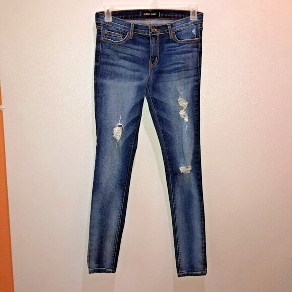 Angry Rabbit Womens Size 30/11 Stretch Pockets Distressed Skinny Jeans - Picture 4 of 13